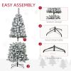 7.5 ft Pre-Lit Snow-Flocked Slim Douglas Fir Artificial Christmas Tree with Realistic Branches, 350 LED Lights and 641 Tips
