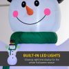 Outsunny 10FT Christmas Inflatables Cheerful Snowman in Black Hat, Blow Up Outdoor Christmas Decorations with LED Yard Display
