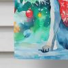 Norwegian Elkhound Christmas House Flag Large Porch Sleeve Pole Decorative Outside Yard Banner Artwork Wall Hanging, Polyester, House Size, Multicolor