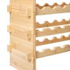 72 Bottle Stackable Modular Wine Rack, 8-Tier Solid Bamboo Wood Storage Racks, Floor Freestanding Wines Holder Display Shelf
