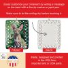 Peterbald Cat By the Christmas Tree Porcelain Ornament Christmas Tree Hanging Decorations for Home Christmas Holiday, Rectangle, Gift, Multicolor