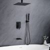 Matte Black 10 inches  Rain Shower Faucet Sets Complete With Shower System