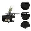 Black Wengue 1-Drawer 1-Shelf Lift Top Coffee Table