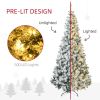 7.5 ft Tall Pre-lit Artificial Christmas Tree Holiday DÃ©cor with 1188 Snow Flocked Branches, 500 Warm White LED Lights, Auto Open, Green