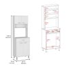 Newark 2 Piece Kitchen Set, Kitchen Island + Pantry Cabinet , White/Onyx