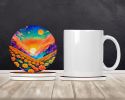 Colorful Marigolds Large Sandstone Coasters Pack of 4 Absorbent Round Coasters Decor Gifts for Men or Women, 4 in, Multicolor