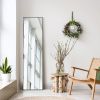 Full Length Mirror 59"x16" Full Body Mirror Rectangle Free Standing Wall Mounted Leaning Hanging Floor Mirrors, Black