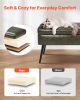 PU Leather Storage Ottoman Bench Shoe Seat with Storage & Metal Legs Green