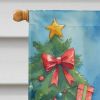Samoyed Christmas Reindeer House Flag Large Porch Sleeve Pole Decorative Outside Yard Banner Artwork Wall Hanging, Polyester, House Size, Multicolor