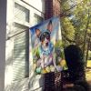 Rat Terrier Easter Egg Hunt House Flag Large Porch Sleeve Pole Decorative Outside Yard Banner Artwork Wall Hanging, Polyester, House Size, Multicolor