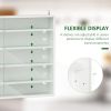 HOMCOM 5-Tier White Display Cabinet with Glass Doors & Adjustable Shelves, Wall-Mounted