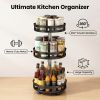 3-Tier Rotating Spice Rack Organizer Ã¢â‚¬â€œ Carbon Steel 360Ã‚Â° Metal Turntable, Multifunctional Kitchen Seasoning & Condiment Storage Rack