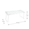 (2 pack) White Wire Folding Shelf Rack Organizer, Kitchen Cabinet and Pantry Storage Shelf for Countertop Organization and Cabinet Storage