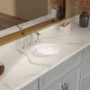 Lordear 18"x15" Oval White Ceramic Undermount Bathroom Sink Vanity Sink with Overflow Hole