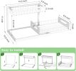 Pull Out Cabinet Organizer 2 Tier Slide Out Sink Shelf Cabinet Storage Shelves, Storage for Kitchen Bathroom, White, 2 Pack