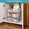 3 Pack Stackable Storage Drawers, Easily Assemble Acrylic Bathroom Undersink Organizers,Clear Plastic Storage Bins for Closet,Cabinet,Pantry