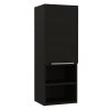 DEPOT E-SHOP Savona Medicine Single Door Cabinet, Two External Shelves, Two Interior Shelves, Black
