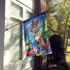 Greyhound Christmas Reindeer House Flag Large Porch Sleeve Pole Decorative Outside Yard Banner Artwork Wall Hanging, Polyester, House Size, Multicolor