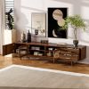 78inch TV Stand for TVs Up to 85", Modern TV Cabinet with Fluted Glass Doors & 2 Drawers, for Living Room, Entertainment Center with Cable Management