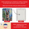 Keeshond Christmas Reindeer Porcelain Ornament Christmas Tree Hanging Decorations for Home Christmas Holiday, Rectangle, Gift, Multicolor