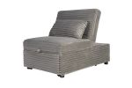 Convertible Wide-Welt Corduroy Sofa Sleeper Sofa Chair W/ Pull-Out Bed Smoke