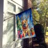 Shar Pei Christmas Reindeer House Flag Large Porch Sleeve Pole Decorative Outside Yard Banner Artwork Wall Hanging, Polyester, House Size, Multicolor