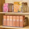 Stackable Clear Plastic Extra Long Storage Bin, Organizer for Kitchen Cabinet or Pantry