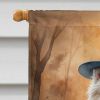American Eskimo Thanksgiving House Flag Large Porch Sleeve Pole Decorative Outside Yard Banner Artwork Wall Hanging, Polyester, House Size, Multicolor