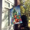Dachshund Christmas Reindeer House Flag Large Porch Sleeve Pole Decorative Outside Yard Banner Artwork Wall Hanging, Polyester, House Size, Multicolor