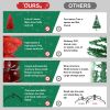 T3637P3398087FT Red Christmas Tree ��� Pure Red PVC Tree with 1066 Tips, Hinged Branches for Easy Setup, Stable Metal Stand, Bold Holiday Decoration