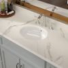 Lordear 18"x15" Oval White Ceramic Undermount Bathroom Sink Vanity Sink with Overflow Hole