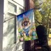 Pekingese Easter Egg Hunt House Flag Large Porch Sleeve Pole Decorative Outside Yard Banner Artwork Wall Hanging, Polyester, House Size, Multicolor
