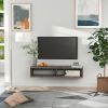 Floating TV Stand Wall Mounted Media Console Storage Shelf Dark Grey for Living Room Home Office