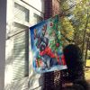 Puli Christmas Reindeer House Flag Large Porch Sleeve Pole Decorative Outside Yard Banner Artwork Wall Hanging, Polyester, House Size, Multicolor