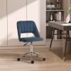 HOMCOM Executive Mid Back Office Chair Thick Padding High-End Gas Lift Sturdy Base Velvet Fabric Blue