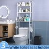 3-Tier Space-Saving Toilet Storage Rack Ã¢â‚¬â€œ Metal Over-the-Tank Organizer with Toilet Paper Holder & Hooks, Easy No-Drill Assembly