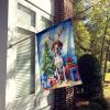 Pointer Christmas Reindeer House Flag Large Porch Sleeve Pole Decorative Outside Yard Banner Artwork Wall Hanging, Polyester, House Size, Multicolor