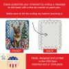 Belgian Tervuren Christmas Reindeer Porcelain Ornament Christmas Tree Hanging Decorations for Home Christmas Holiday, Rectangle, Gift, Multicolor