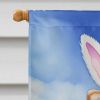 Pomeranian Easter Egg Hunt House Flag Large Porch Sleeve Pole Decorative Outside Yard Banner Artwork Wall Hanging, Polyester, House Size, Multicolor