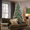 4FT Christmas Tree with 747 Tips, Red Berries & Pine Cones ��� Snow-Dusted PE+PVC Branches, Hinged Design for Easy Setup, Sturdy Metal Stand ��� Full,