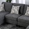 Gray Chenille 5pc Sectional Set Living Room Furniture Pillows Armless Chair Ottoman Chaise Plush Couch Sectionals