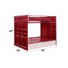 Cargo Red Finish Full/Full Bunk Bed