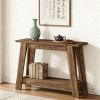 105 Cm Farmhouse Console Table with 2 Levels Storage Narrow Sofa Table in Country Style Kitchen Living Room Furniture