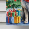 Keeshond Christmas Reindeer House Flag Large Porch Sleeve Pole Decorative Outside Yard Banner Artwork Wall Hanging, Polyester, House Size, Multicolor
