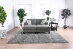 Gray Chenille 5pc Sectional Set Living Room Furniture Pillows Armless Chair Ottoman Chaise Plush Couch Sectionals
