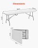8 Ft Plastic Folding Table Portable Picnic Utility Table Handle Indoor Outdoor