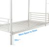 [same code:38354706]Iron Bed Bunk Bed with Ladder for Kids Twin Size White
