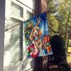 Cockapoo Christmas Reindeer House Flag Large Porch Sleeve Pole Decorative Outside Yard Banner Artwork Wall Hanging, Polyester, House Size, Multicolor