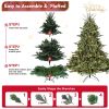 7.5FT Full-Shape Christmas Tree with 850 UL Lights Ã¢â‚¬â€œ PE/PVC Mixed Branches, 2441 Tips, Wide Base for Spacious Areas, Hinged Structure