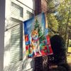 Shiba Inu Christmas Reindeer House Flag Large Porch Sleeve Pole Decorative Outside Yard Banner Artwork Wall Hanging, Polyester, House Size, Multicolor